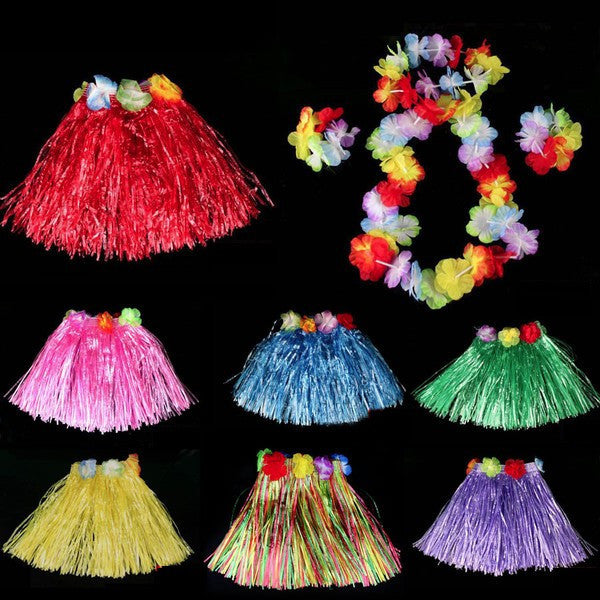 Elastic waist Hawaiian hula dance in grass skirts