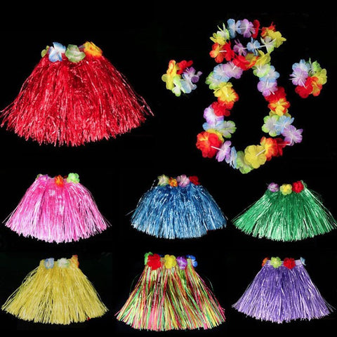 Elastic waist Hawaiian hula dance in grass skirts